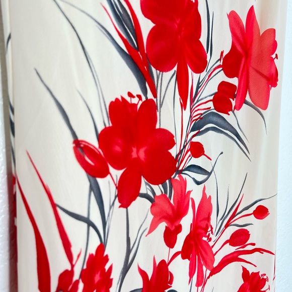 Vintage Mary McFadden floral maxi cream dress 10 - Picture 8 of 9